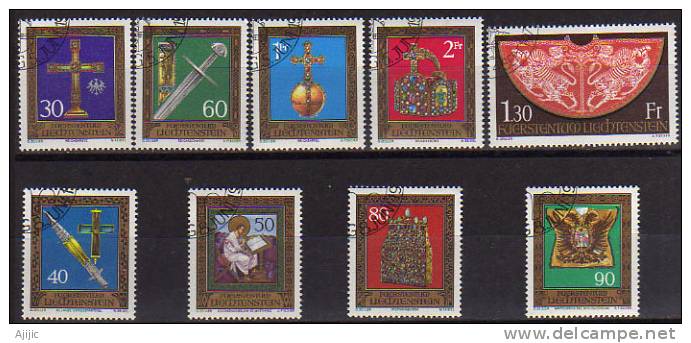 Joyaux Imperiaux Du LIECHTENSTEIN. 9 T-p Obliteres . 3 Series Completes Yv.# 569/72 - 577 - 617/20. Cote 15 € - Used Stamps