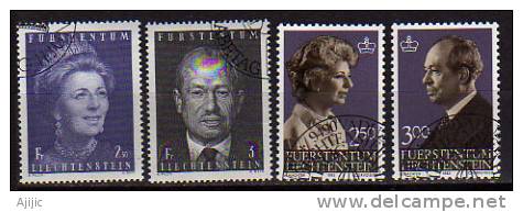 Prince Francois-Joseph II, Princesse Georgine "Gina" Du LIECHTENSTEIN.  4 T-p Obliteres. Yv. # 479 - 488 - 769/70 - Used Stamps