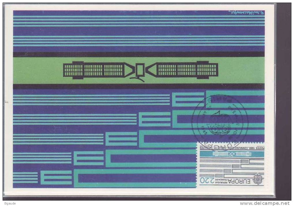 FRANCE EUROPA CEPT 88 CARTE MAXIMUM NUM YVERT 2531 TRANSPORT - 1988