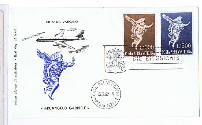 1962  Archange Gabriel  Poste Aérienne FDC Non Adressé - FDC