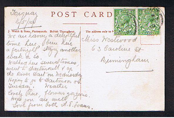 RB 611 -  1919 Postcard Babbicombe Downs Torquay Devon - Torquay