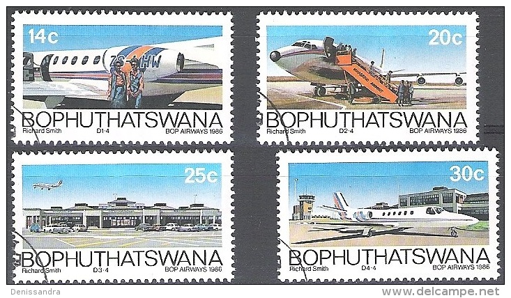 Bophuthatswana 1986 Michel 177-180 O Cote (2002) 2.50 Euro Avions Cachet Rond - Bofutatsuana