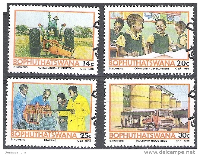 Bophuthatswana 1986 Michel 173 - 176 O Cote (2002) 1.70 Euro Projet De Développement Cachet Rond - Bophuthatswana