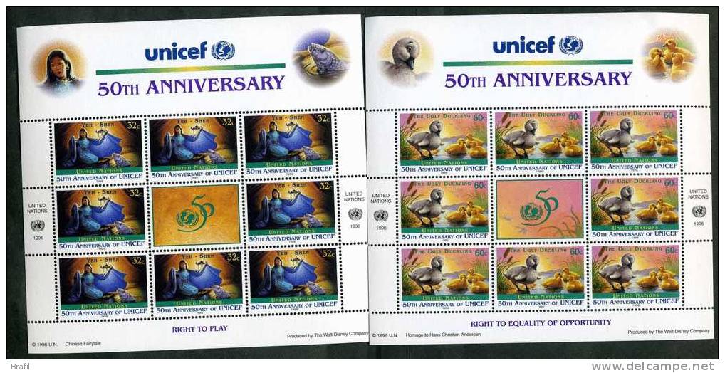 1996 Nazioni Unite New York, UNICEF, Minifoglio Nuovi (**) - Blocks & Sheetlets