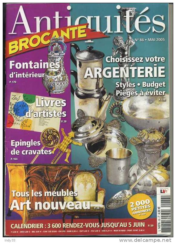 - ANTIQUITES BROCANTE N°86 2005 - Brocantes & Collections