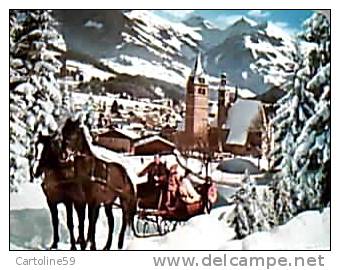 AUSTRIA KITZBUHEL SLITTA  CARROZZA CARROZZELLA CAVALLO HORSE  VB1981 CT16872 - Taxi & Carrozzelle