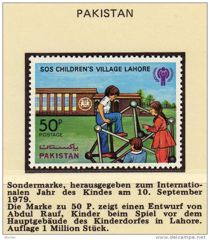 Jahr Des Kindes 1979 Gemälde Von Kindern Pakistan 495+ Block 5 ** 4€ Kind Auf Der Wiese Mit Wolke, SOS-Kinderdorf - Pakistan