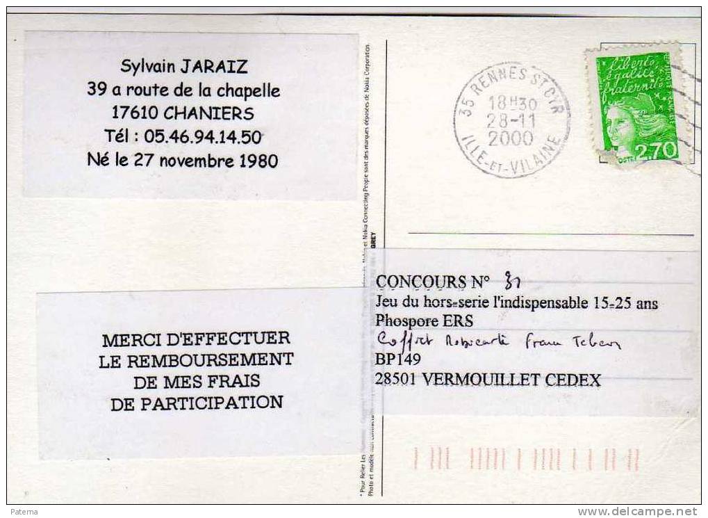 Postal, RENNES 2000 (Francia)post Card, Postkarte - Covers & Documents