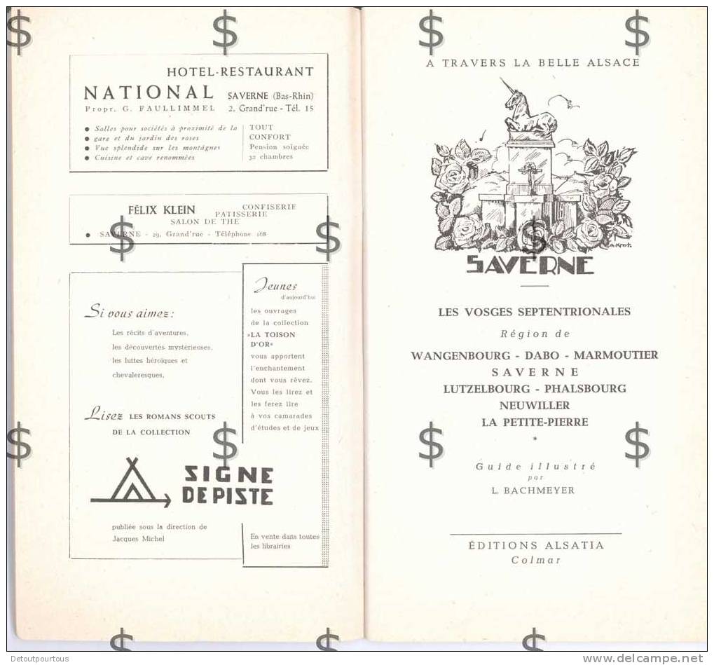 Guide De SAVERNE Et Ses Environs Bas Rhin 67  1948   65 Pages  Nombreuses Publicités Commerces Locaux - Alsace