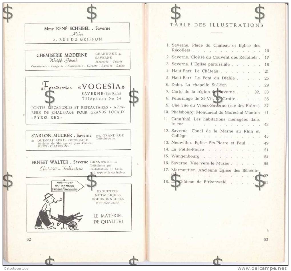 Guide De SAVERNE Et Ses Environs Bas Rhin 67  1948   65 Pages  Nombreuses Publicités Commerces Locaux - Alsace