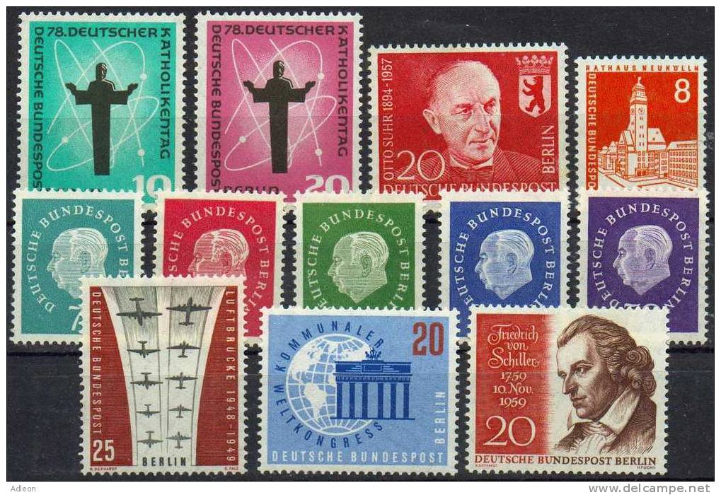 Berlin - Année 1958-59 YT 159-169**  / Michel 179-190** Postfrisch / MNH - Nuovi