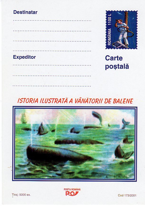 Romania / Postal Stationery /  History Hunting Whales - Baleines