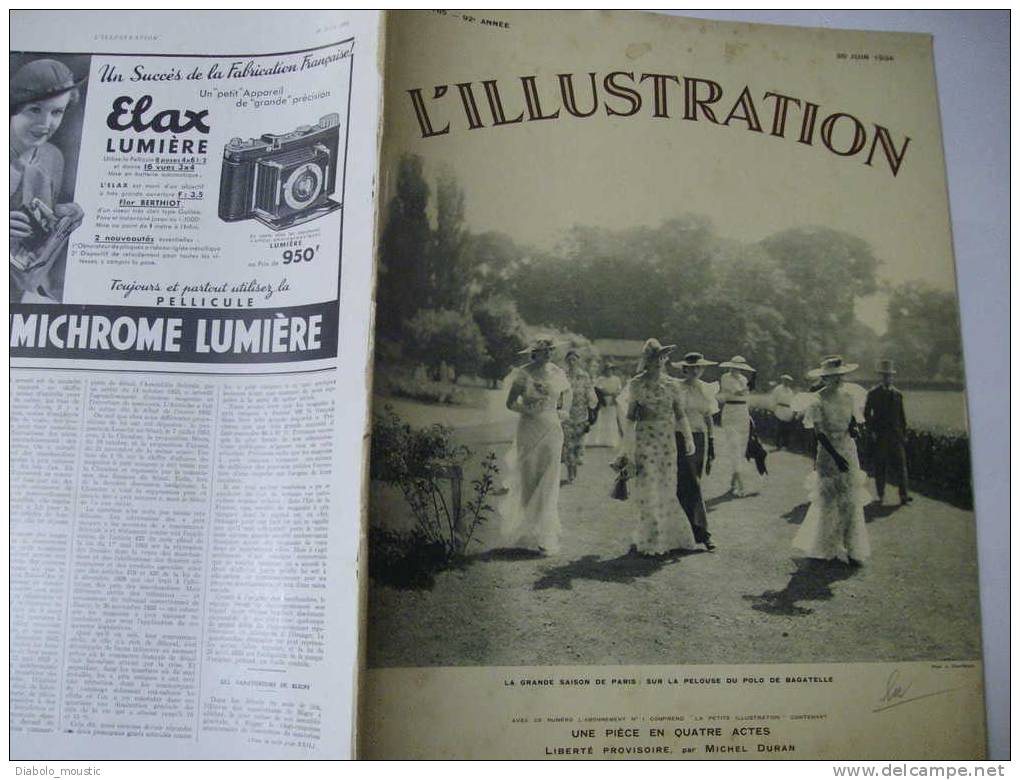 30 Juin 1934 :  Les Frères Des écoles Chrétiennes ; Victorien Sardou ;BOXE ;  Vie Des Reptiles ; Le POLO +++; AVIATION - L'Illustration