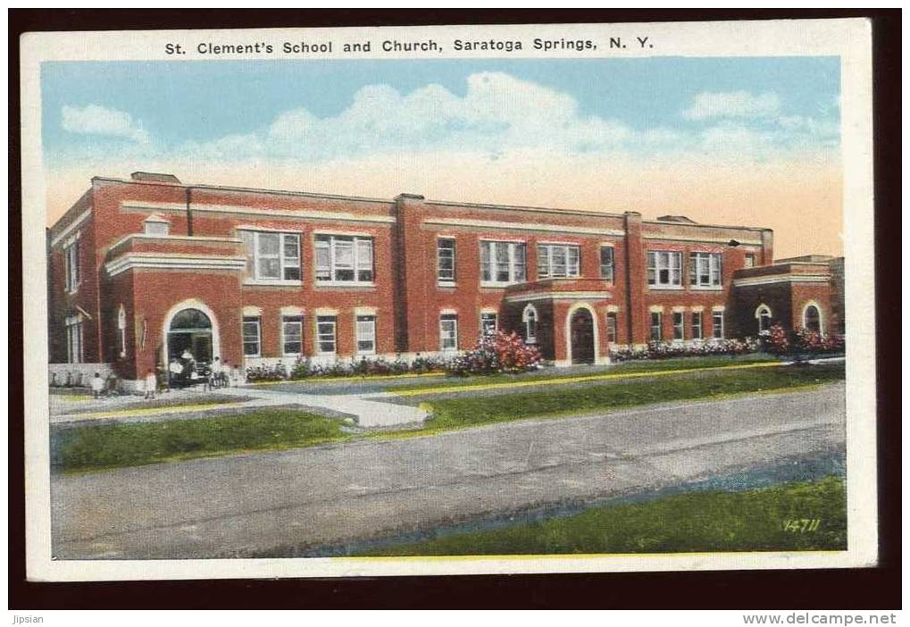 Cpa Usa Etats Unis  Saratoga Springs Clement´s School And Church   New York  GP22 - Saratoga Springs