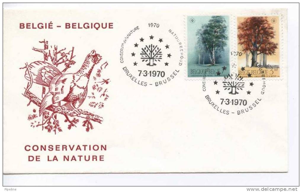 Belgium FDC 7-3-1970 PROTECT THE NATURE Complete Set With Cachet - 1961-1970