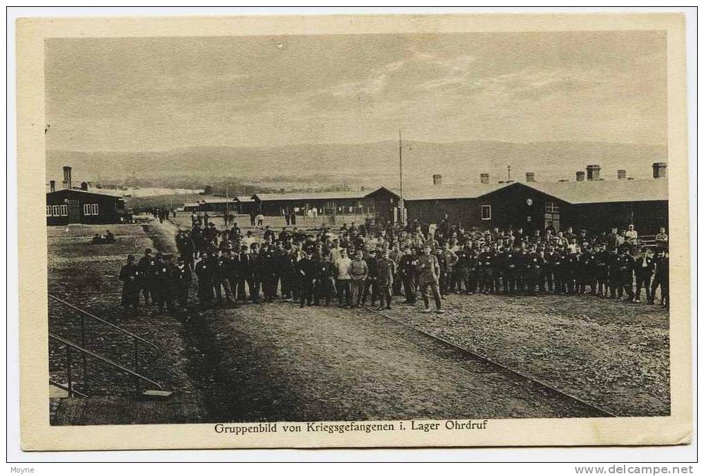 Allemagne :  CAMP DE PRISONNIERS - GRUPPENBILD VON KRIEGSGEFNGENEN I. LAGER OHRDRUF - Circulée En 1917 - Autres & Non Classés