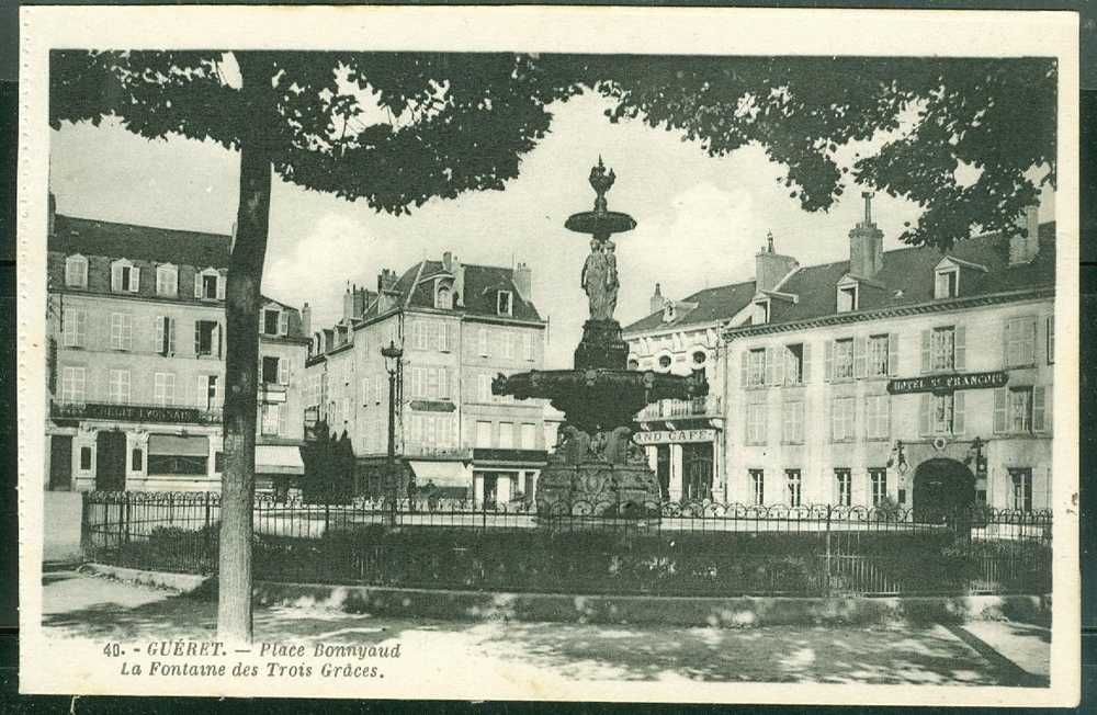 Guéret - Place Bonnyaud , La Fontaine Des Trois Graces - Dr10 - Guéret