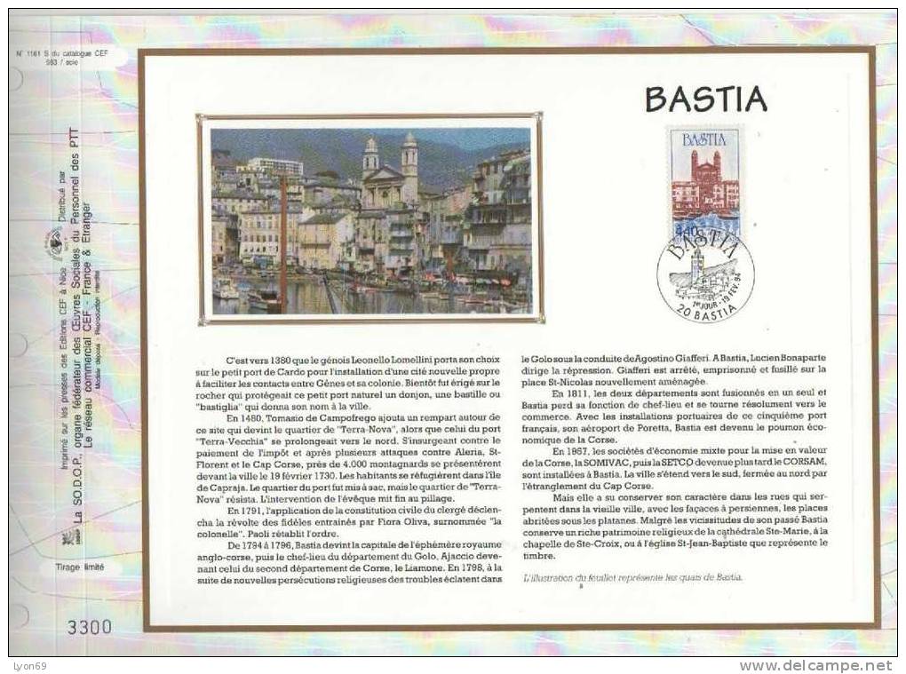 FEUILLET  CEF1161 S  BASTIA   SITE ET MONUMENT   1994 - Non Classés