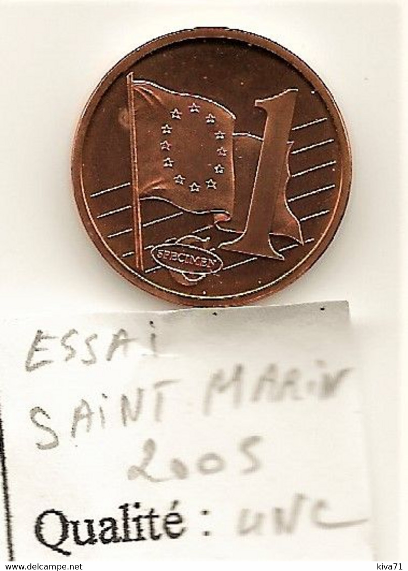 ESSAI 1 Cent  2005  "SAINT MARIN"  Pied Fort FDC - San Marino