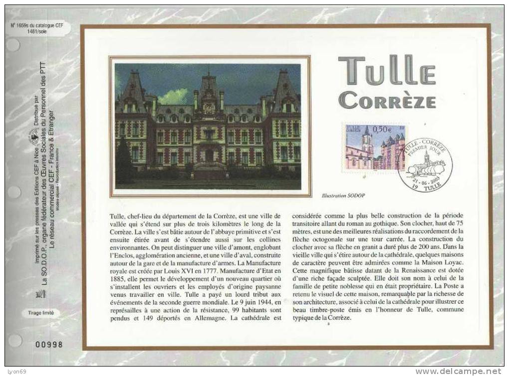 FEUILLET  CEF 1659 S TULLE 2003 - Zonder Classificatie