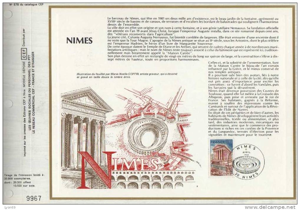 FEUILLET  CEF 678 NIMES  1981 - Zonder Classificatie