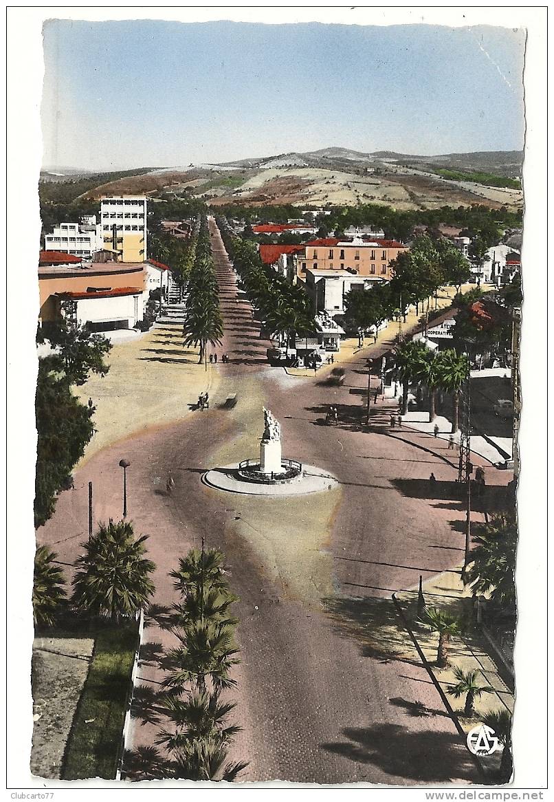 Skilda (Algérie) :  Vue Sur Les Allées Barrot Et Monument Du 3ème Zouave En 1950 (animée) PHILIPPEVILLE. - Skikda (Philippeville)