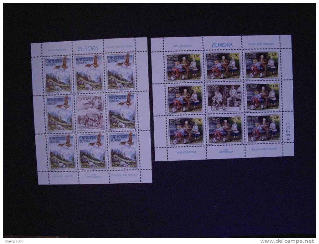 YUGOSLAVIA 1995  CEPT  PEACE AND FREEDOM  SHEETS  MI 2712/13  MNH **   (1043100-500/015) - 1995