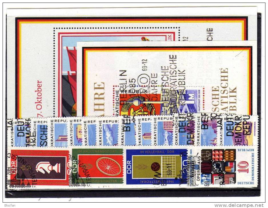 DDR O Jahrgang 1969 1434/9-1528/3 Bauwerke Bis Kunstsammlung 32 Ausgaben 52€ Naturschutz, Waldschutz - Sammlungen (im Alben)