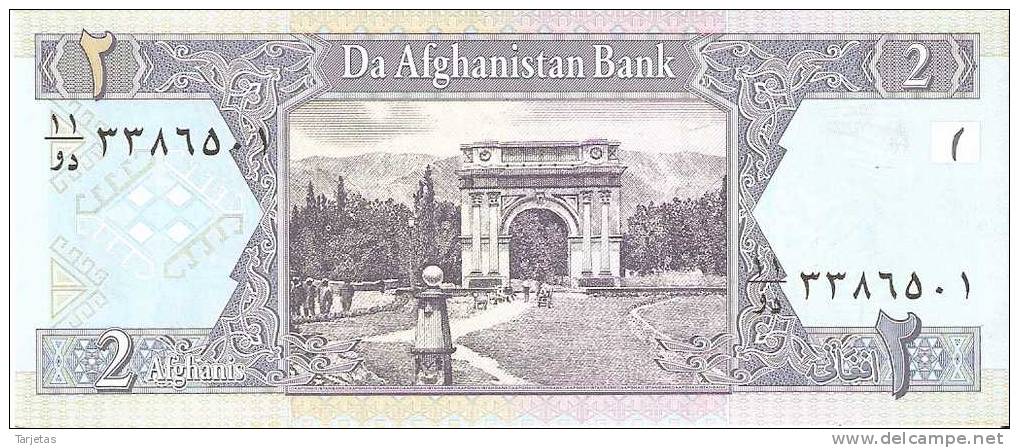 BILLETE DE AFGANISTAN  DE 2 AFGHANIS SIN CIRCULAR (BANKNOTE) - Afghanistán