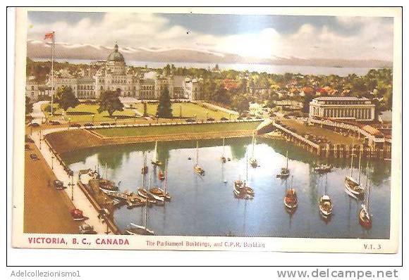 48530)cartolina Illustratoria Victoria - The Parlament Building E Panorama - Modern Cards