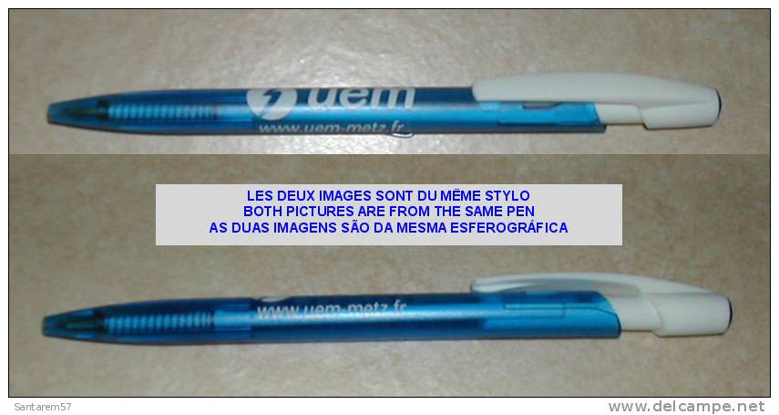 Stylo Publicitaire Advertising Pen UEM METZ BLEU FRANCE - Schreibgerät