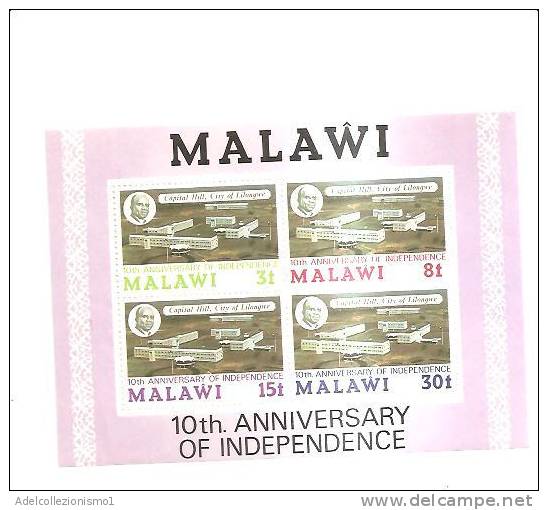 48531)foglietto Malawi 1974 Bf35 35° Ann. Soc. Belga Con 4 Valori - Nuovi - Malawi (1964-...)