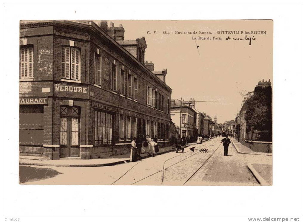 76  SOTTEVILLE LES ROUEN Rue De Paris  Animée - Sotteville Les Rouen