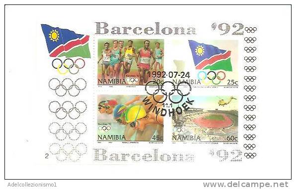 48559)foglietto Barcellona 1992 Bfn16 Giochi Olimpici Con 4 Valori - Usato - Barcellona