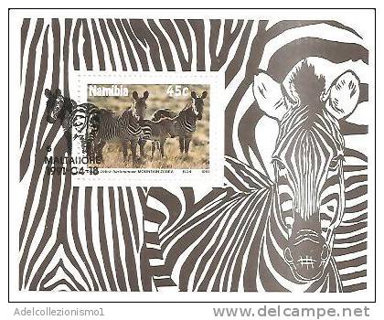 48563)foglietto Namibia 1992 Bfn13 Zebra Con Un Valore - Usato - Namibia (1990- ...)