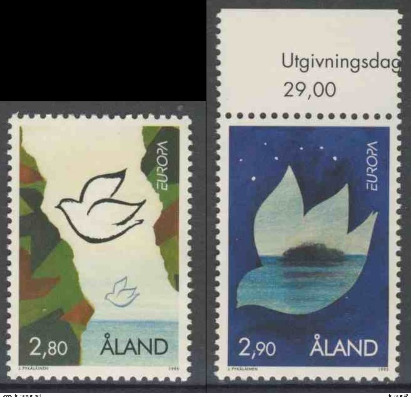 Aland 1995 Mi 100 /1 YT 100 /1 Sc 114 /5 SG 96 /7 ** Europa: Peace And Freedom / Frieden Und Freiheit - 1995