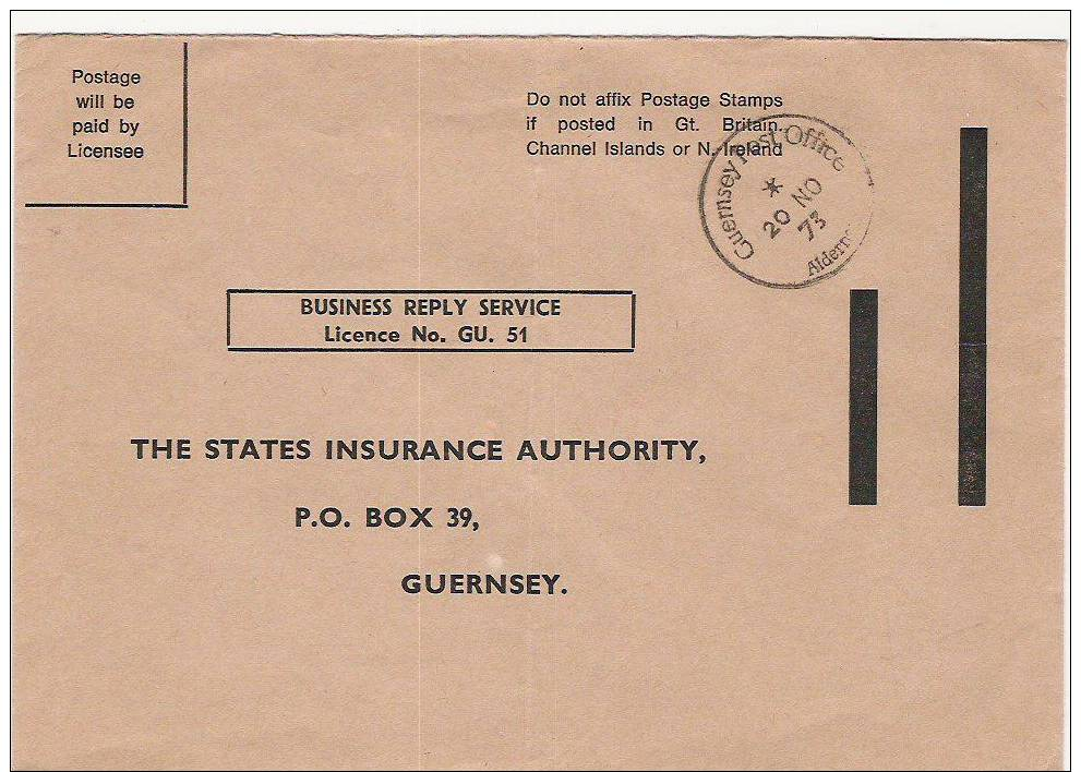 Guernsey Alderney - Business Reply Envelope With Alderney Postmark - Alderney