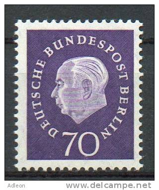 Berlin - Heuss 70 Pf YT 166**  / Michel 186** Postfrisch / MNH - Ungebraucht