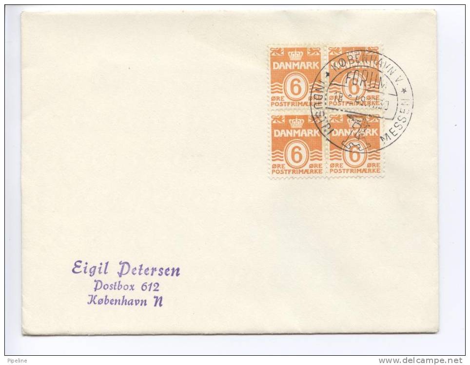 Denmark Cover With A Block Of 4 Stamps Forum Copenhagen Industries Fair 18-2-1949 - Covers & Documents