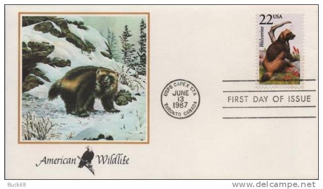 ETATS-UNIS USA 1759 FDC American Wildlife : Vielfrass Carcajou - Roedores