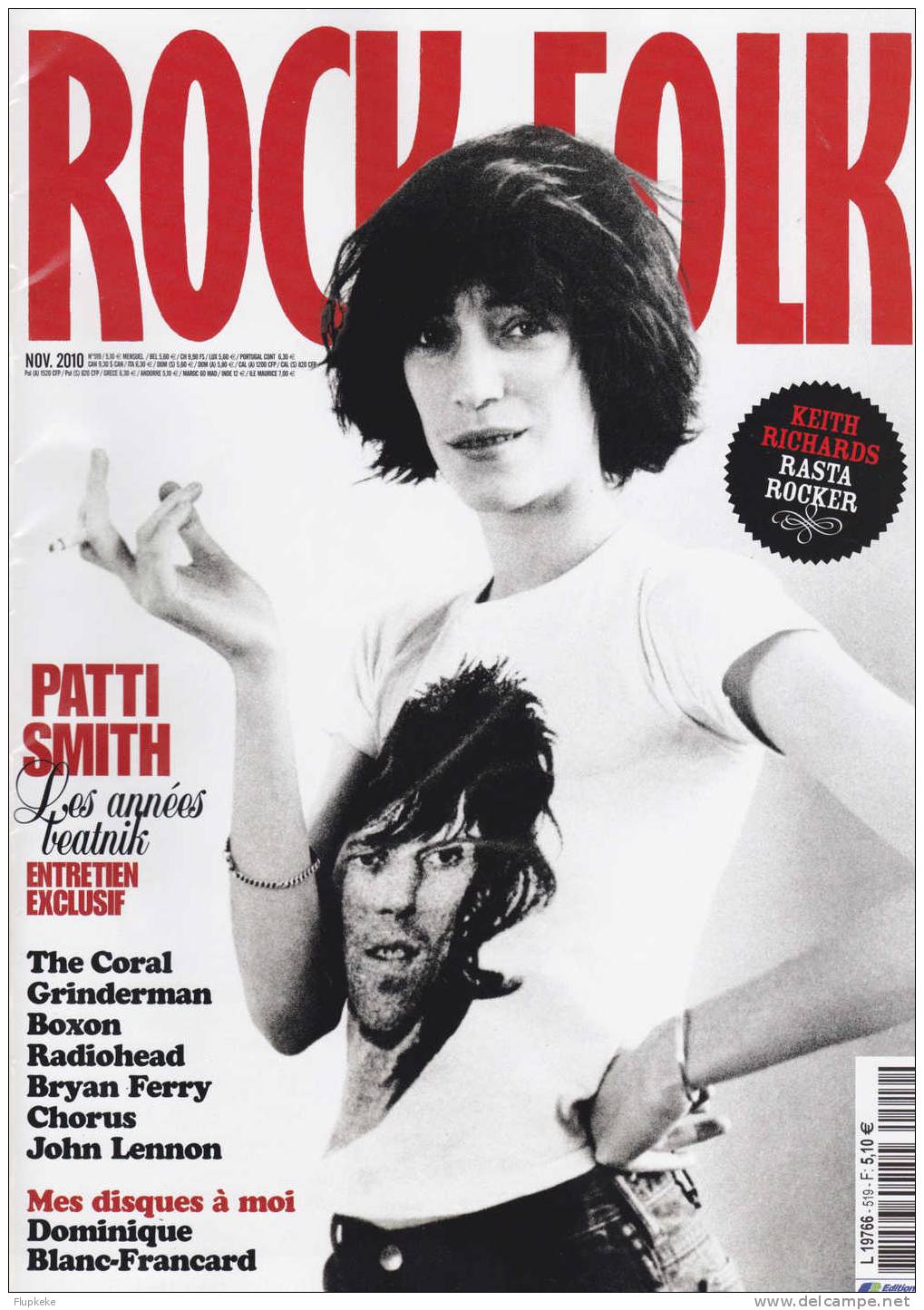 Rock & Folk 519 Novembre 2010 Couverture Patti Smith - Musique