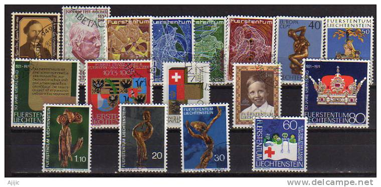 Principauté Du Liechtenstein. 17 Beaux Timbres Obliteres.  Cote Des Timbres  14.40 € - Used Stamps