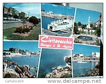 CIVITAVECCHIA  VEDUTE SPIAGGIA  S AGOSTINO  NAVE SHIP FERRY VB1980  CT16921 - Civitavecchia