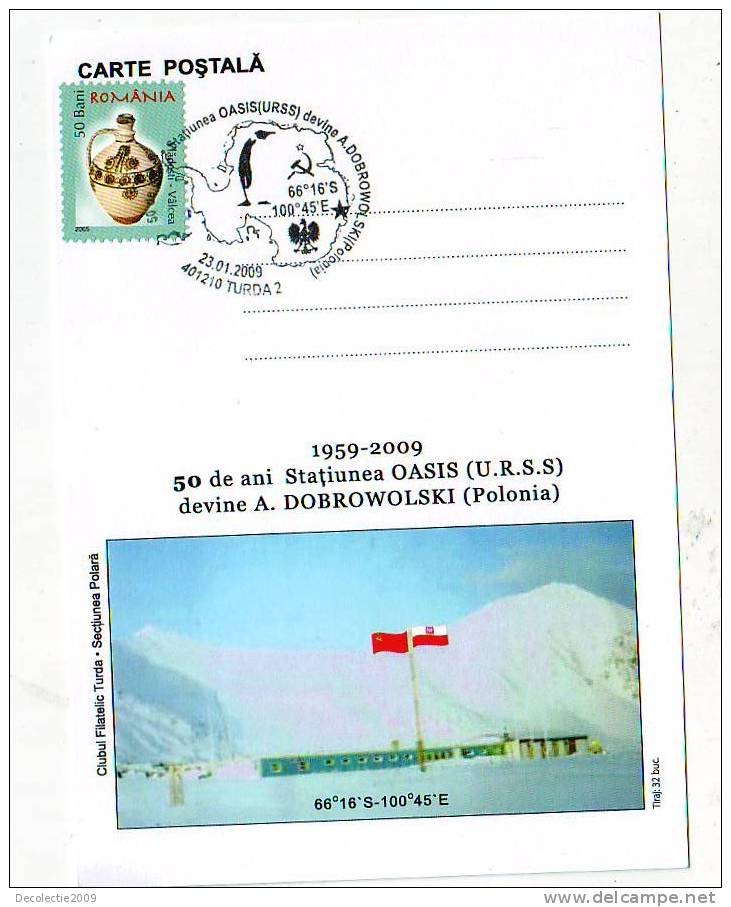 M850 Postal Card Romania Explorateurs A Dobrowolski Base Oasis Perfect Shape - Climate & Meteorology