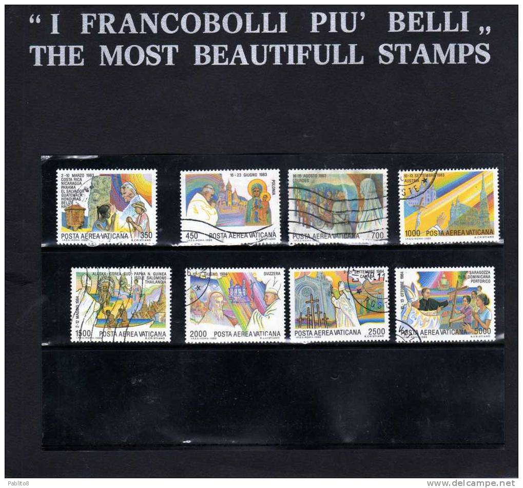 VATICANO 1986 AIR MAIL POSTA AEREA  VIAGGI DEL PAPA 1983 - 1984 SERIE COMPLETA USATA - Luftpost