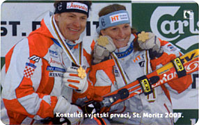 JANICA & IVICA  KOSTELIC World Ski Champions In St. Moritz ( Croatie ) Skiing Ski Esqui Skilaufen Sci Skiën Ski Alpin - Croazia