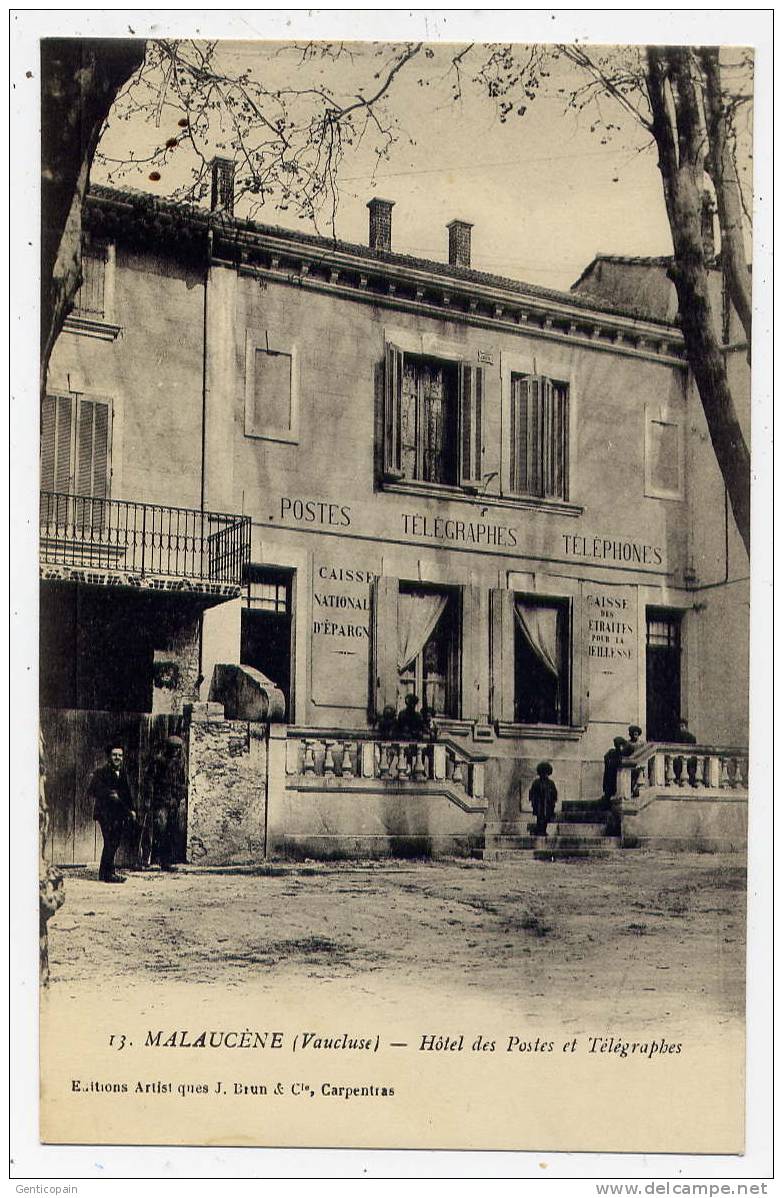 Q19 - MALAUCENE - Hôtel Des Postes Et Télégraphes (BELLE CARTE Animée - Scan Du Verso) - Malaucene