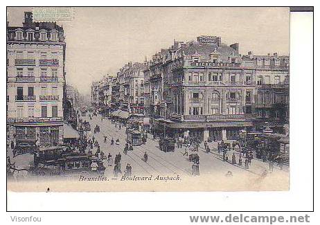 Cpa 1905 ; Bruxelles : Boulevard Anspach , Très Animée - Prachtstraßen, Boulevards