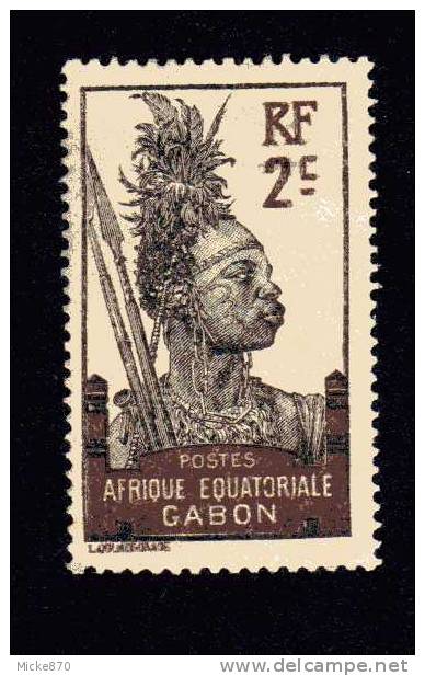 Gabon N°34 Neuf Sans Gomme Guerrier - Autres & Non Classés