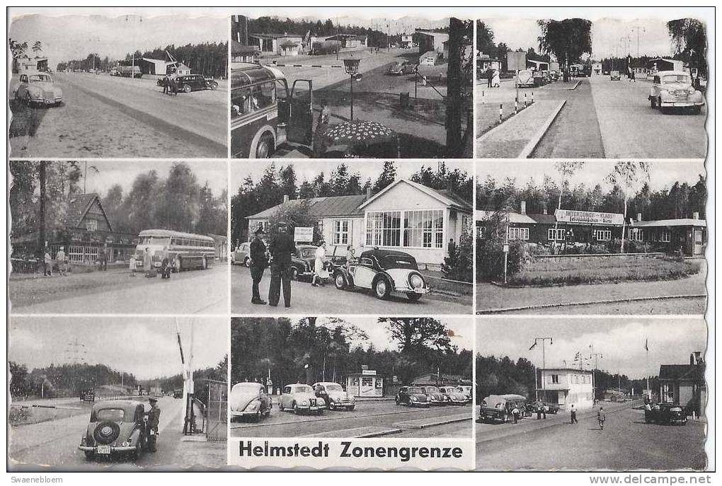 DE.- Helmstedt  Zonengrenze. Ford - Volkswagen - Bus – Grensovergang - Citroen - Old Cars. - Krummhoern